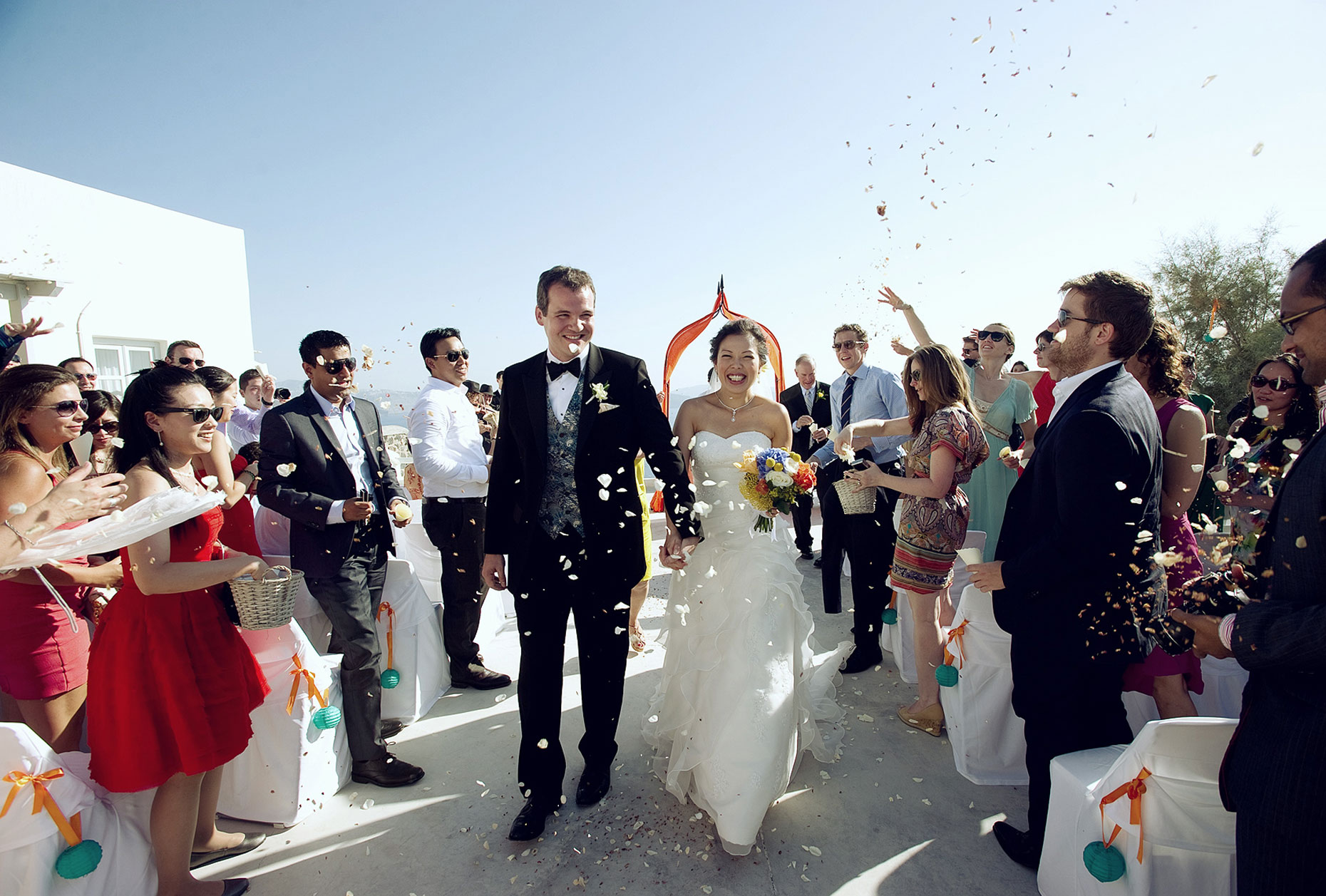 santorini wedding photographer | Oia Suites wedding