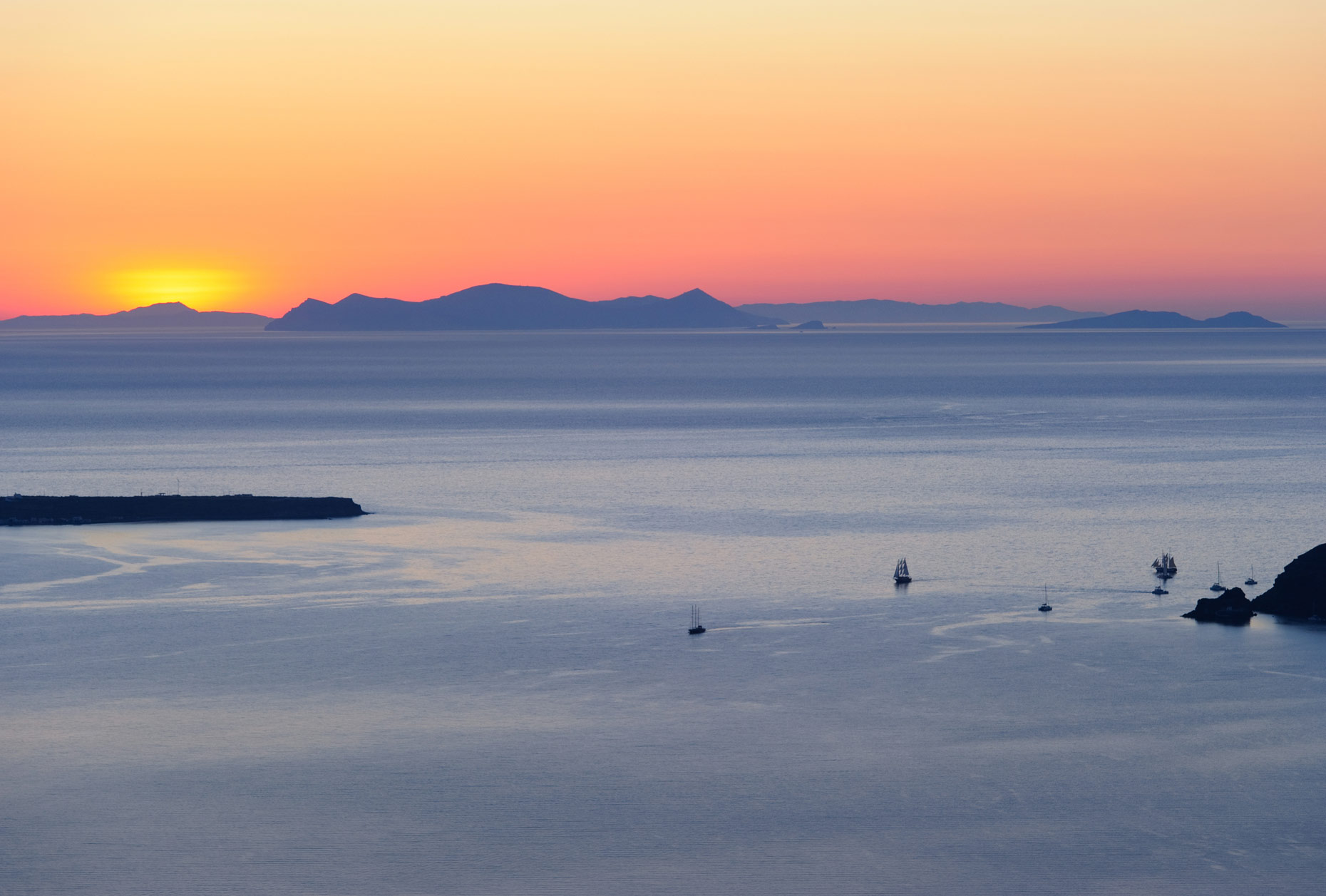 Sunset from Grace hotel in Santorini