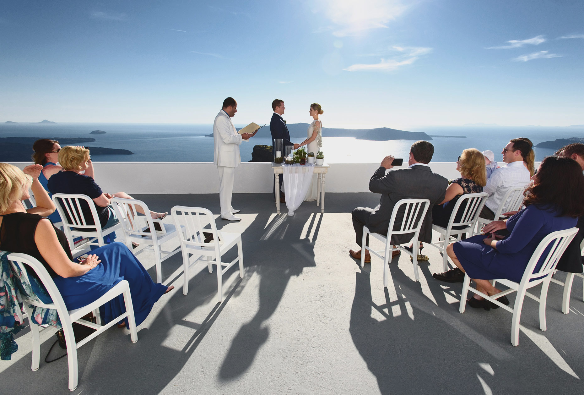 wedding ceremony in Caldera Santorini
