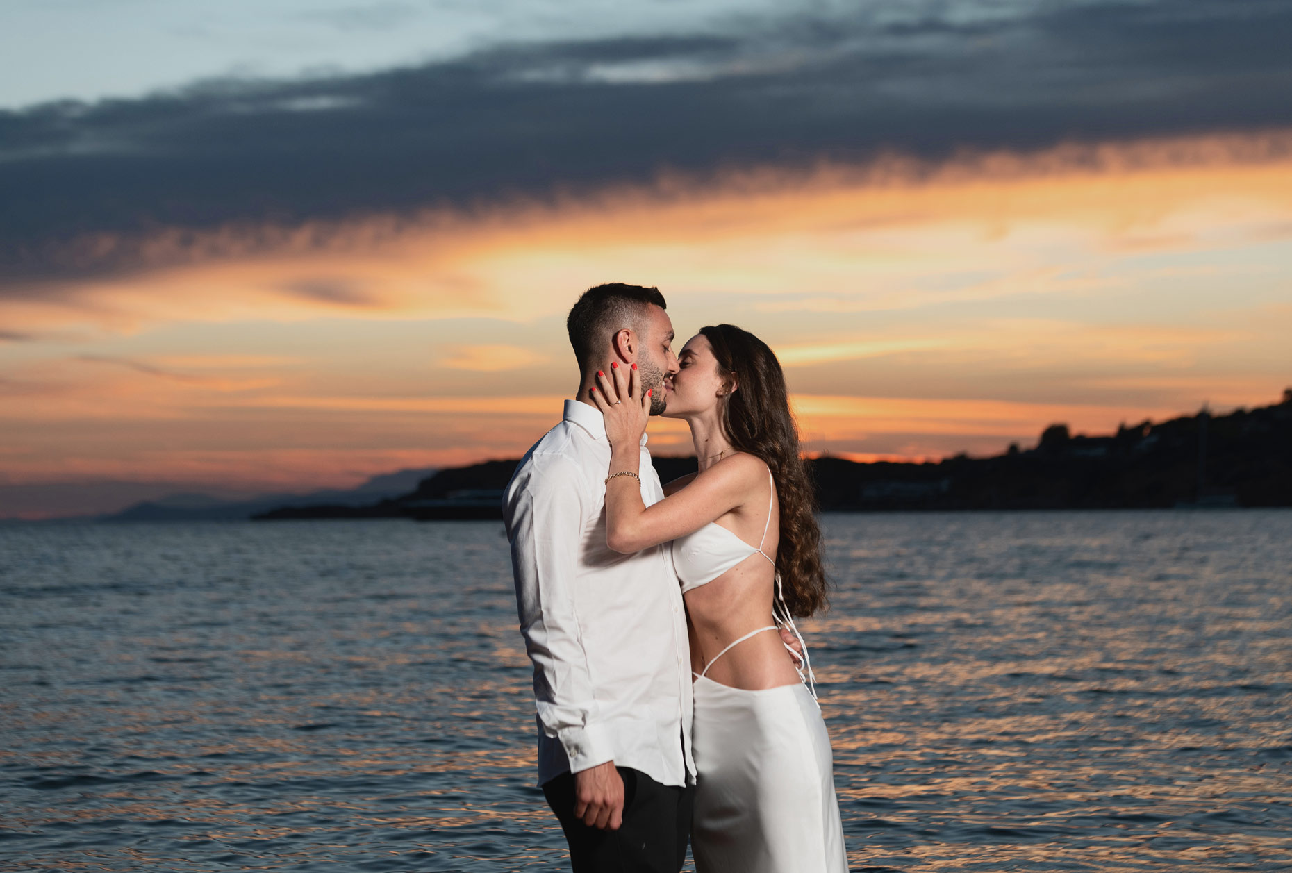 sunset couple session and wedding proposal in Athens Greece
