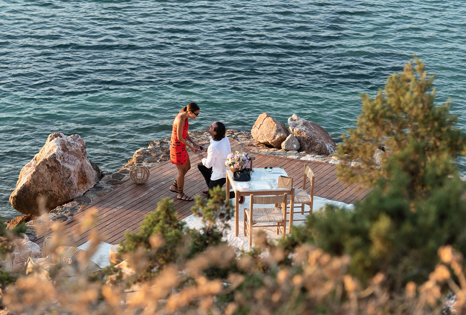 wedding surprise proposal in Athens riviera